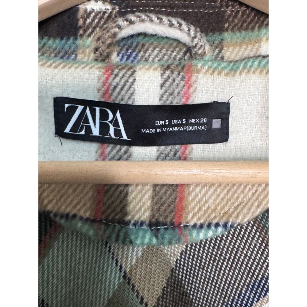 Rare Zara Wool Shadow Plaid Jacket 50s Inspired Size: Small Oversized - Picture 3 of 4